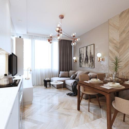 Светлая кухня - гостиная. 03