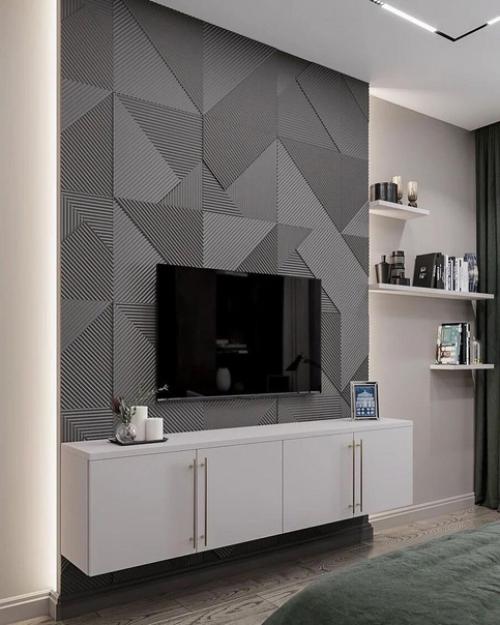 Оформление тв зоны в гостиной. 01