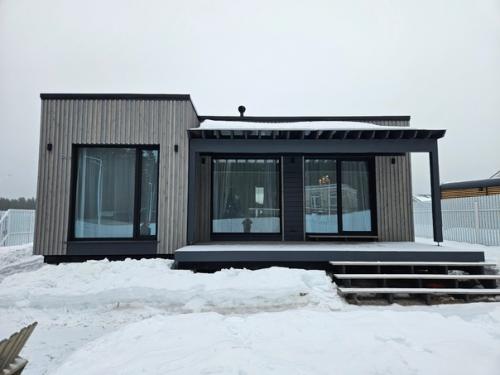 Еще один проект дома в увеличенном варианте 3+ модуля. 01