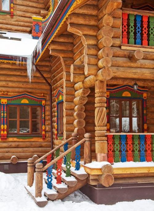 Русская сказка. Деревянный дом ручной рубки в старорусском стиле. 04