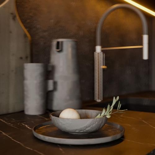 Сочетание чёрного и оранжевого делает эту комнату особенной, а подсветка в тёплом оранжевом цвете подчеркивает все детали. 08