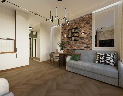 Проект интерьера квартиры - студии в Москве. 02