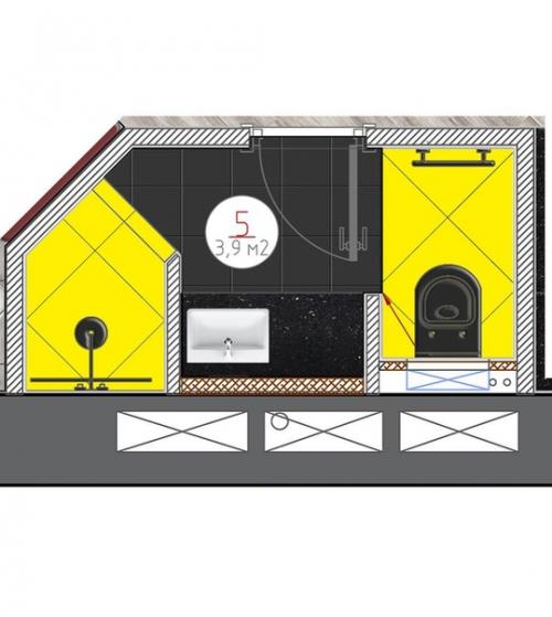 Совмещённый вариант маленького санузла, где удачно расположилось всё необходимое: унитаз, гиг. 03