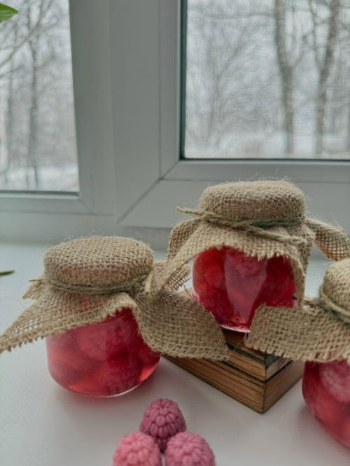 Свеча ручной работы Малиновое Варенье. 02