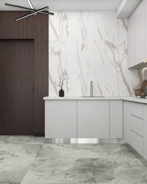 Монохромный дизайн кухни. 02