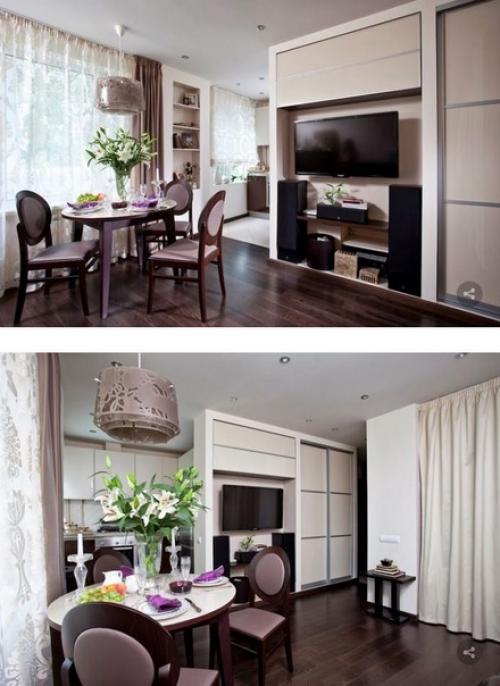 Очень уютный интерьер квартиры - студии площадью 33 кв. 01