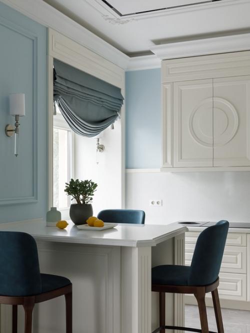 Неоклассика в бирюзовых цветах: Сталинка в Санкт-петербурге, 142 м. 03