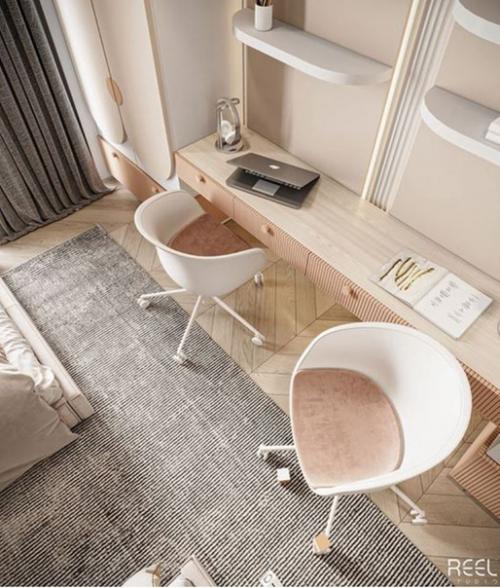 Очень нежный, сказочный интерьер детской спальни для двух сестричек. 02