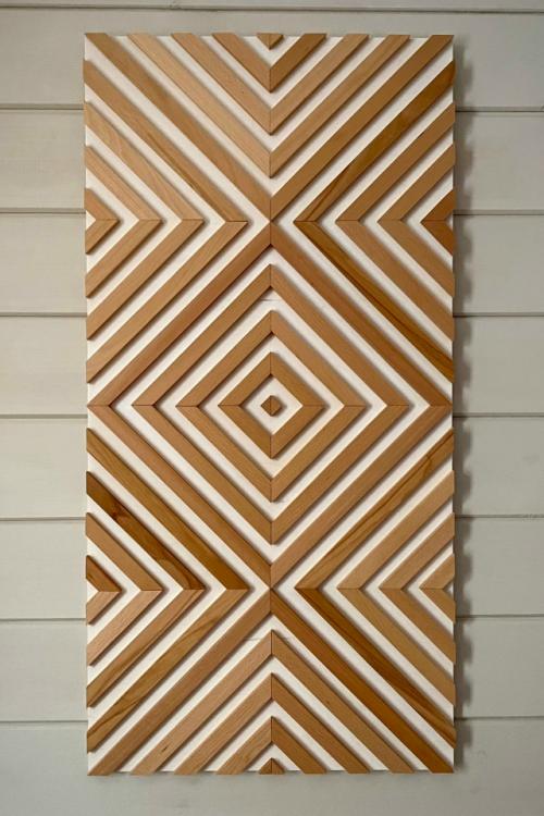 Настенное панно из бука - акцент, который оживляет пространство. 01