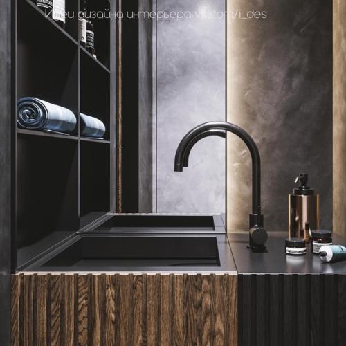 Стильный дизайн санузла в черном цвете любите черный в интерьере? 01