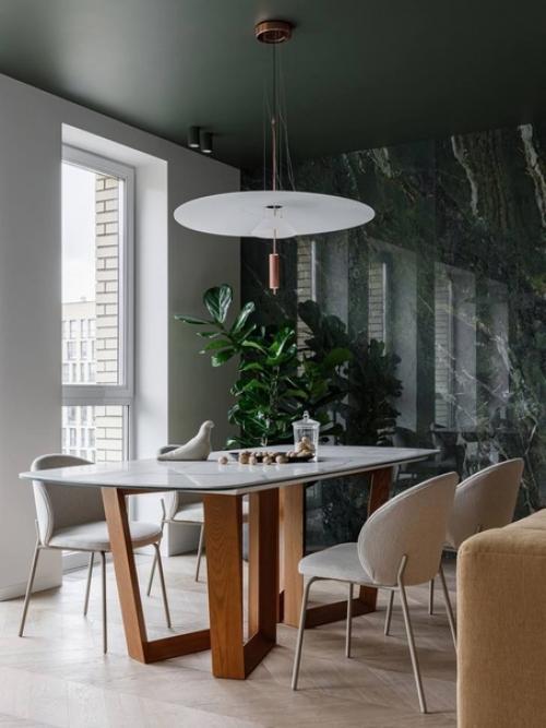 Интерьер квартиры в зеленых тонах. 02