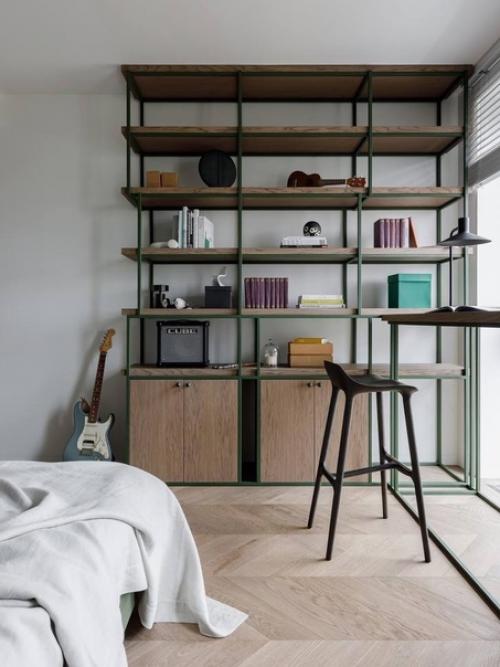 Интерьер квартиры в зеленых тонах. 05