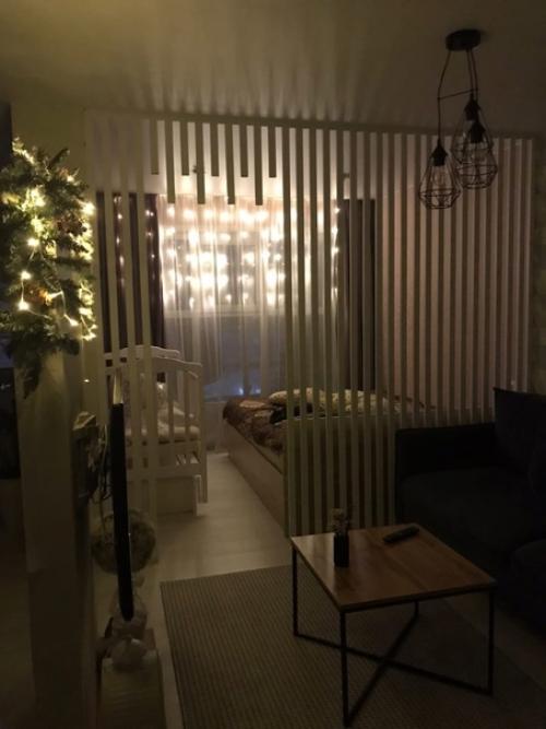 Продуманный вариант ремонта и обустройства в небольшой однокомнатной квартире для молодой семьи. 01