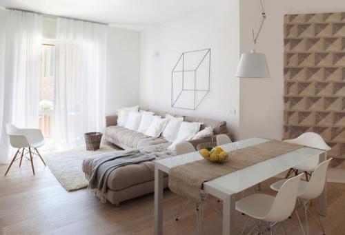 Интерьер гостиной в бежевых тонах. 05