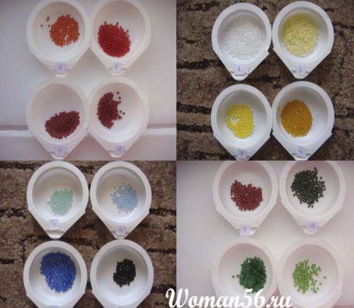 Как вышивать бисером цветочные картины - подробный мк. 03