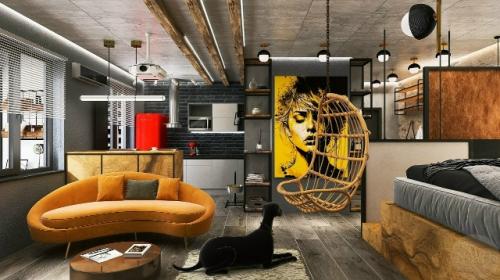 Проект перепланировки однокомнатной квартиры в студию 40, 3 м 2 (43, 4 м 2 с балконом.  