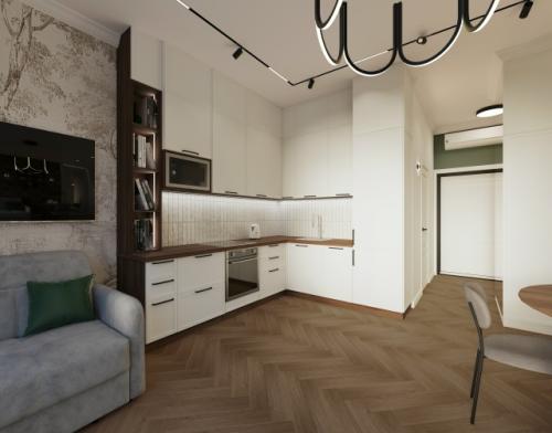 Проект интерьера квартиры - студии в Москве. 03