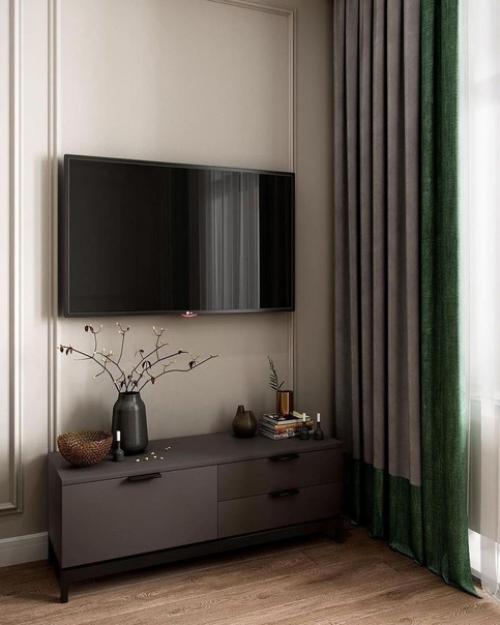 Оформление тв зоны в гостиной. 03