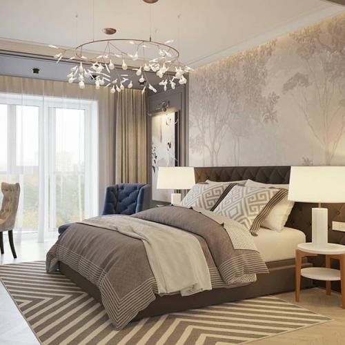 Спальня в серых тонах. 01