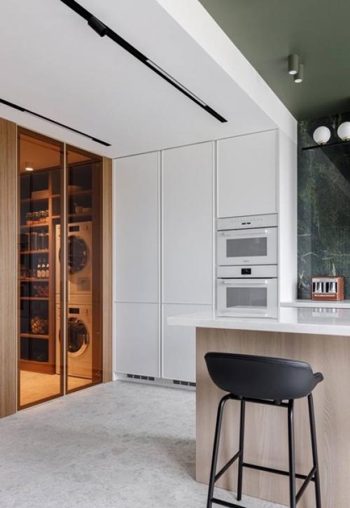 Интерьер квартиры в зеленых тонах. 03