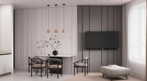 Кухня - гостиная в двух цветах! 07