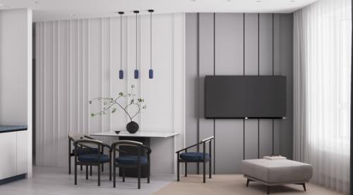 Кухня - гостиная в двух цветах! 06