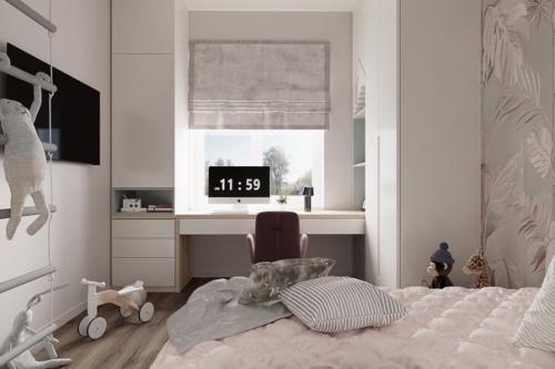 Дизайн проект детской комнаты 10 кв м для маленькой принцессы. 03