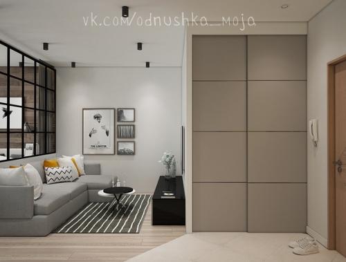Современный интерьер 1-комнатной квартиры площадью 40 кв. 04