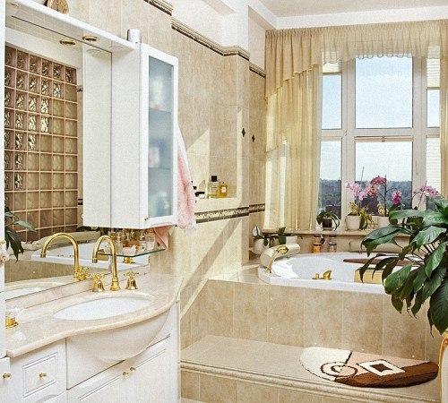 Окно в ванной комнате: дизайн и оформление. 03