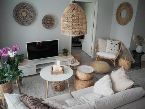 Материалы в интерьере: сочетание дерево + ротанг. 01