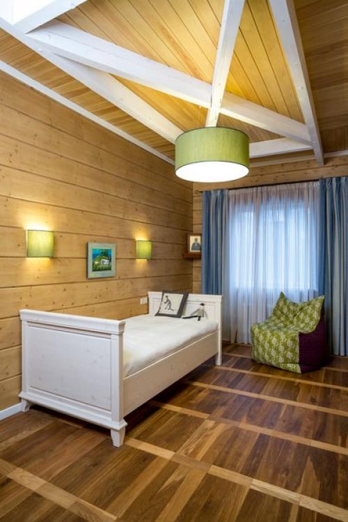 Дизайн интерьера деревянного дома из бруса. 07