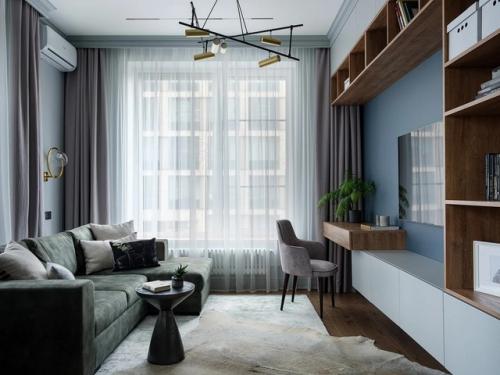 Интерьер 1-комнатной квартиры 48, 5 м 2 в ЖК Ривер парк в Москве. 01