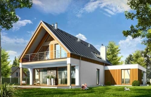 Проект одноэтажного мансардного коттеджа. 01