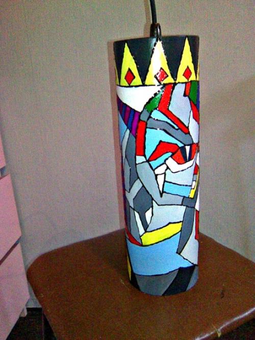 Яркая абстракция. Основные цвета в квартире моего заказчика: белый, серый и черный. 06