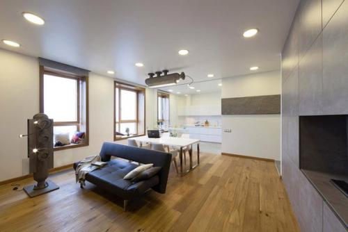 Трёхкомнатная квартира cо стеклянным зонированием. 02