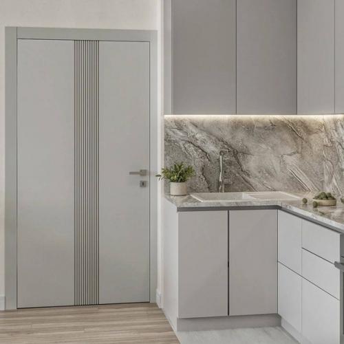 Идея интерьера кухни - гостиной с зелёными акцентами. 04