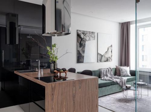 Стильный, современный интерьер квартиры - студии. 01