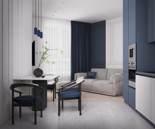 Кухня - гостиная в двух цветах! 04