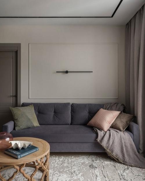 Дизайн интерьера вдохновлён парком Сокольники, который находится в непосредственной близости от дома. 05