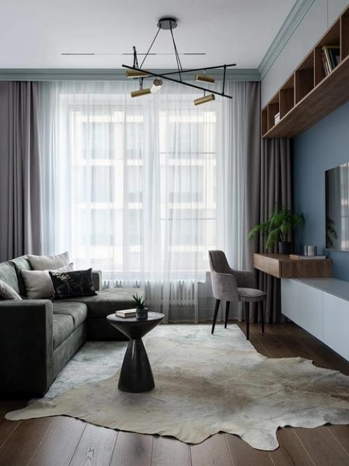 Интерьер 1-комнатной квартиры 48, 5 м 2 в ЖК Ривер парк в Москве. 07