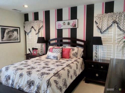 Черно-белая детская с яркими акцентами. 07