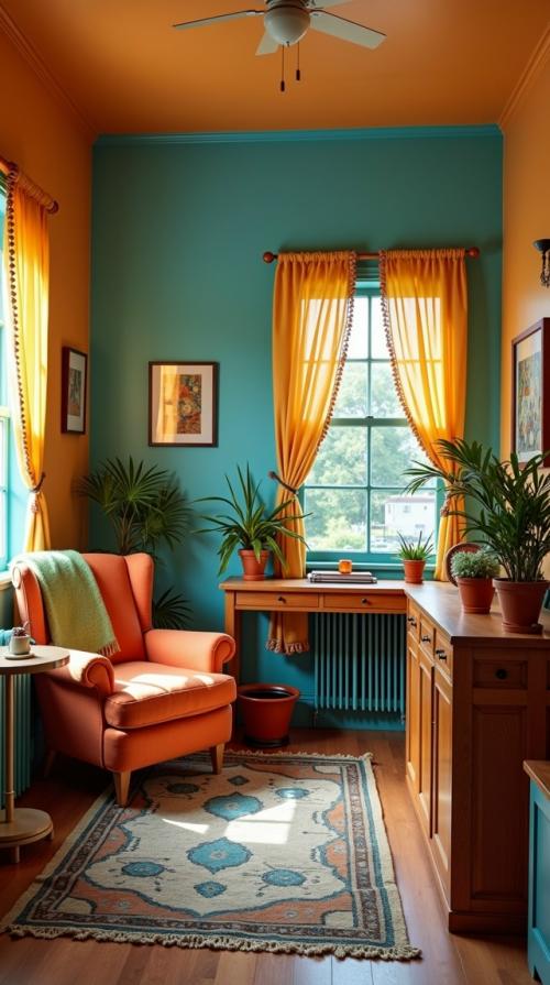 Какие комнаты лучше всего для оранжевого цвета подходят? 

