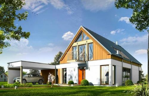 Проект одноэтажного мансардного коттеджа. 
