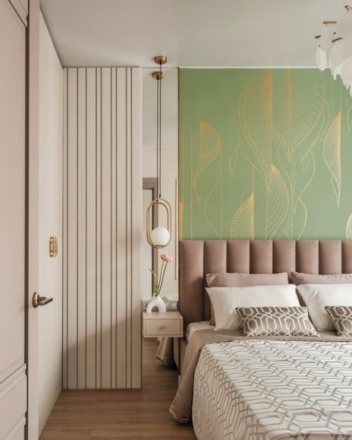 Дизайн интерьера вдохновлён парком Сокольники, который находится в непосредственной близости от дома. 02