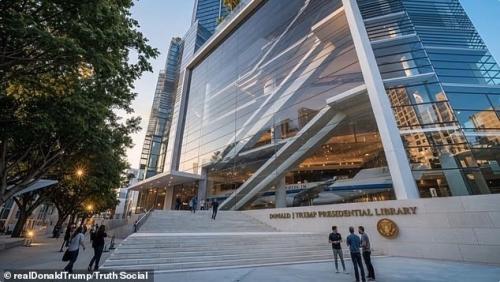 Дональд трамп показал концепт 50-этажной президентской библиотеки с комнатой для Air Force One внутри. 06