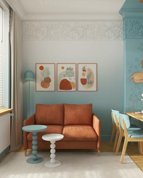 Цветной проект 1-комнатной квартиры 36, 3 м 2 (39, 8 м 2 с лоджией) в ЖК Дубровский в Пушкине (Санкт-петербург. 07