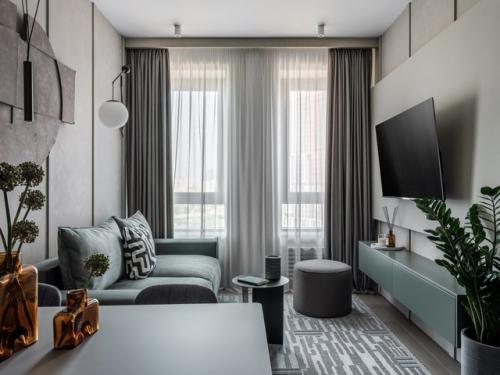 Интерьер 1-комнатной квартиры 48 м 2 в ЖК крылья в Москве. 05