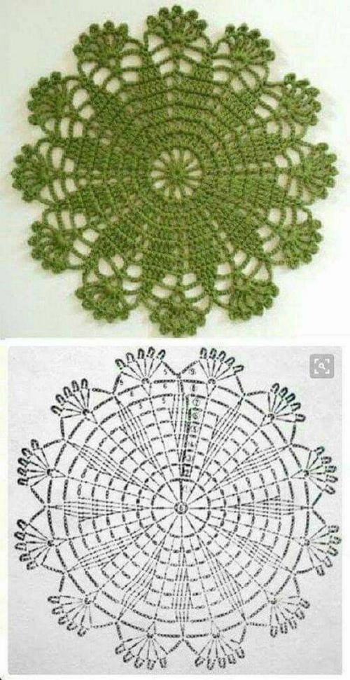 Круглые мотивы крючком со схемами. 

