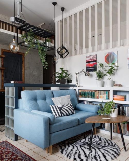 Стильный и атмосферный интерьер для девушки - юриста и ее рыжего котика. 04