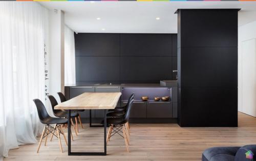 Чёрный цвет и дерево в интерьере киевской квартиры ч. 1. 02